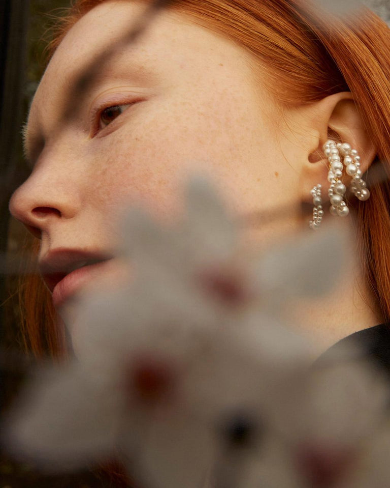 Stratus - Boucles d'oreilles perle et vermeil