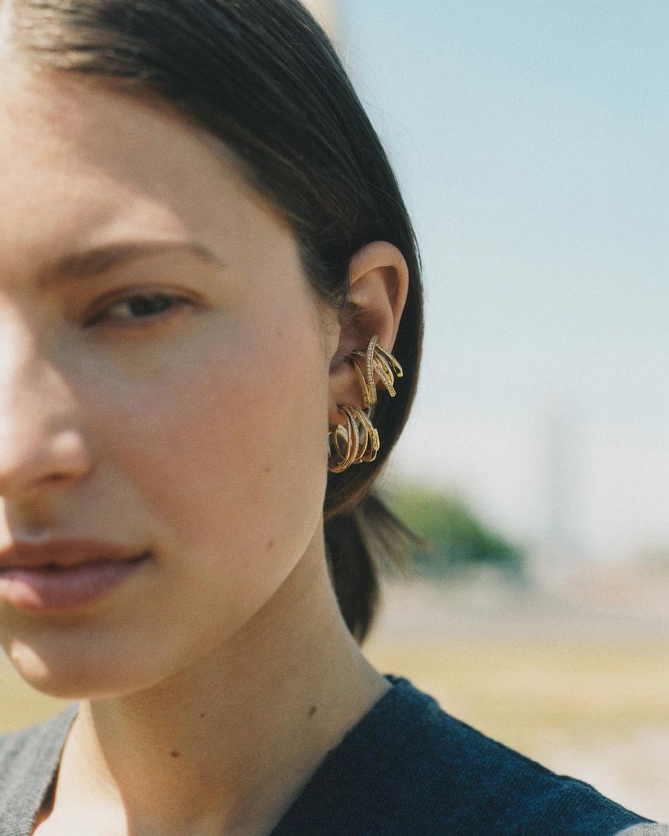 Stratum III - White Topaz and Gold Vermeil Ear Cuff