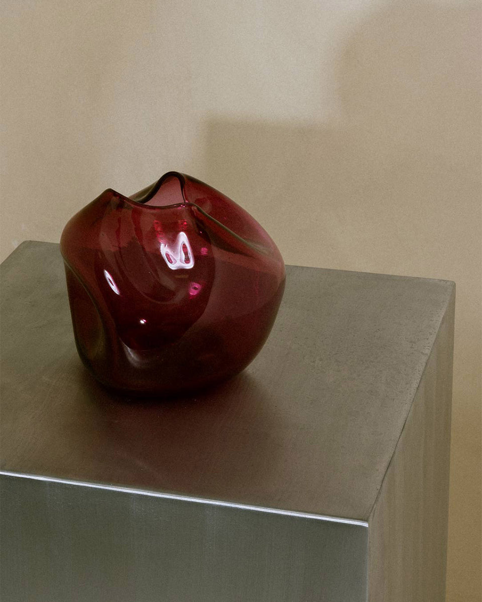 The Bubble to End all Bubbles - Recycled Glass Vase in Magenta