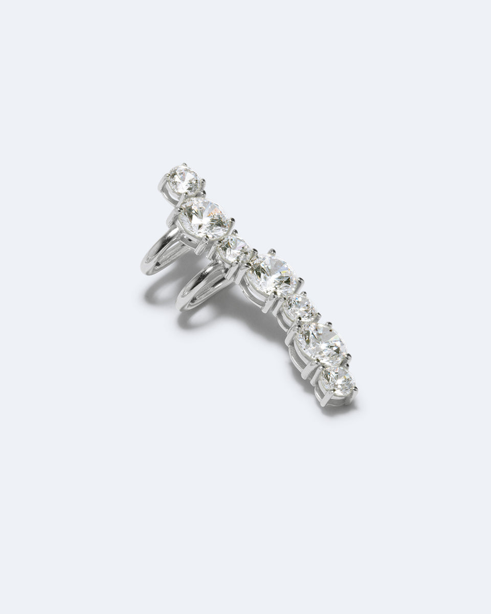 Chips or Fries? - Zirconia and Recycled Silver Ear Cuff