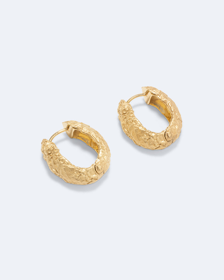 La caverne dans laquelle vous craignez d'entrer recèle le trésor que vous cherchez - Boucles d'oreilles en vermeil d'or recyclé