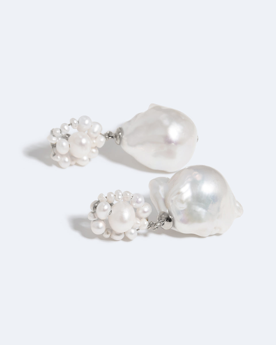 Tra‐la‐la - Pearl and Sterling Silver Earrings