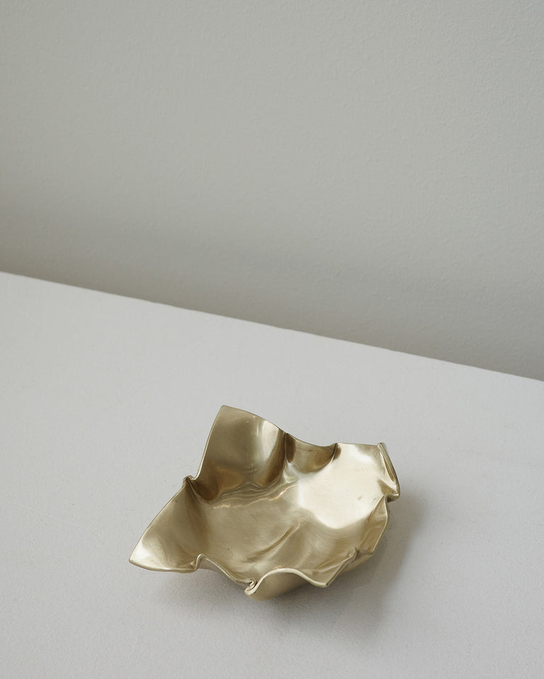 Crumpled - Dish in Brushed Brass