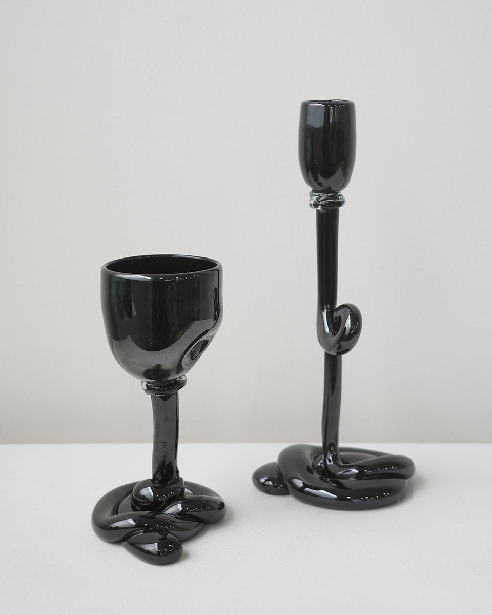 Thaw - Recycled Wine Glass in Black