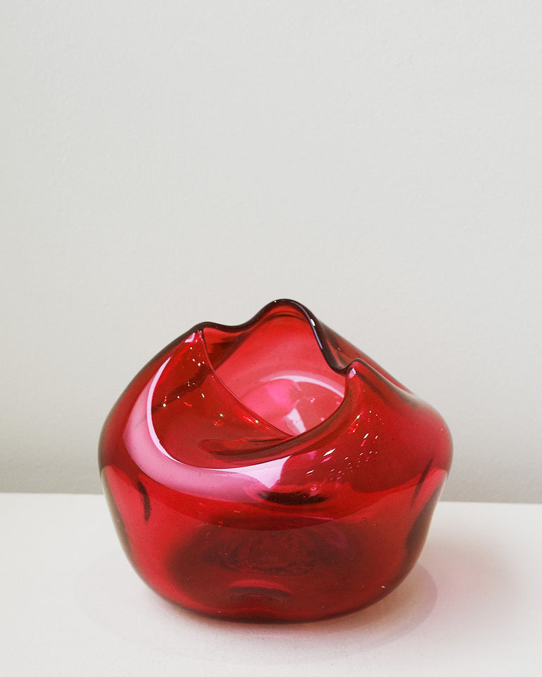 La bulle de toutes les bulles - Vase en verre recyclé rouge