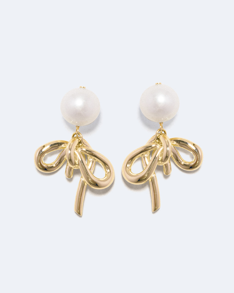 Once in a Blue Moon - Pearl and Recycled Gold Vermeil Earrings