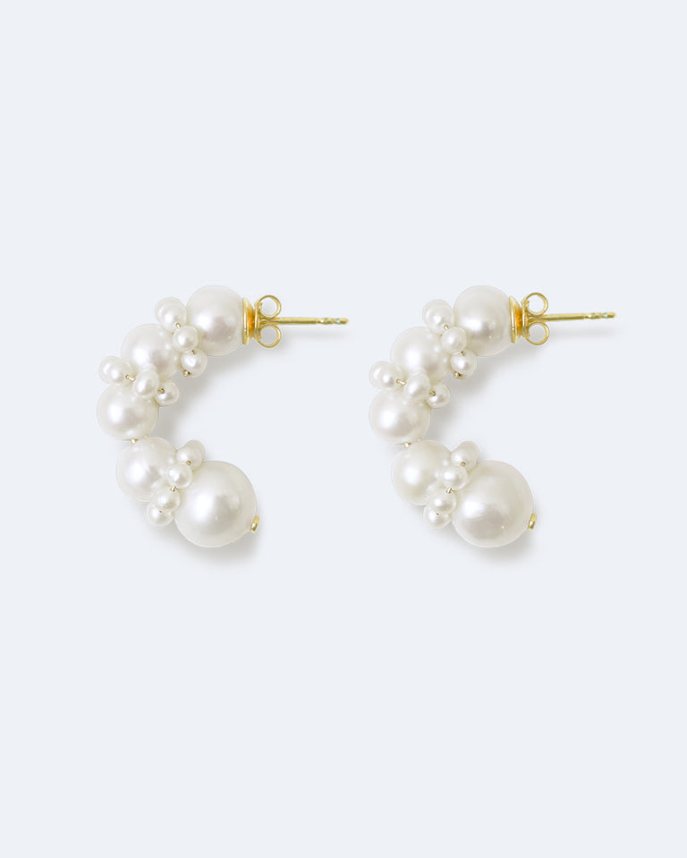 Birds Of A Feather - Pearl and Recycled Gold Vermeil Earrings