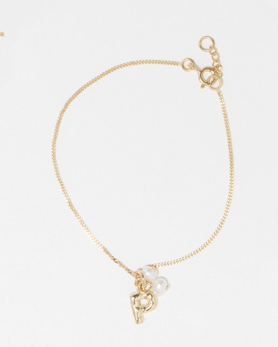 Classicworks™ P - Gold Vermeil and Pearl Bracelet