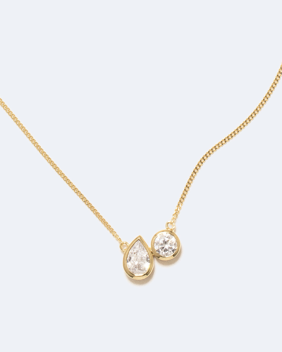 Comme deux pois dans une cosse - Pendentif en Zircone et Vermeil Or Recyclé