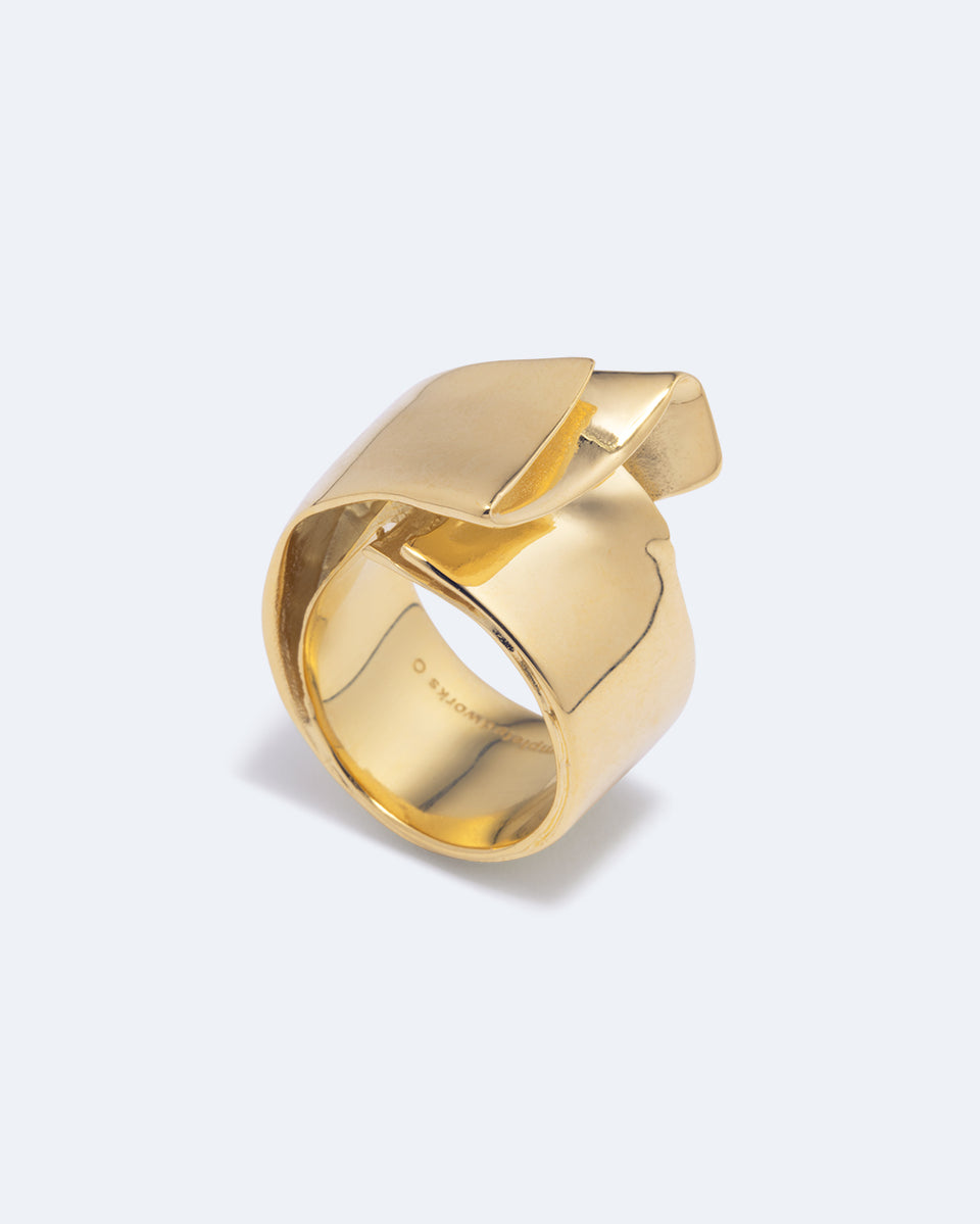 Enveloppe détrempée - Bague plaquée or