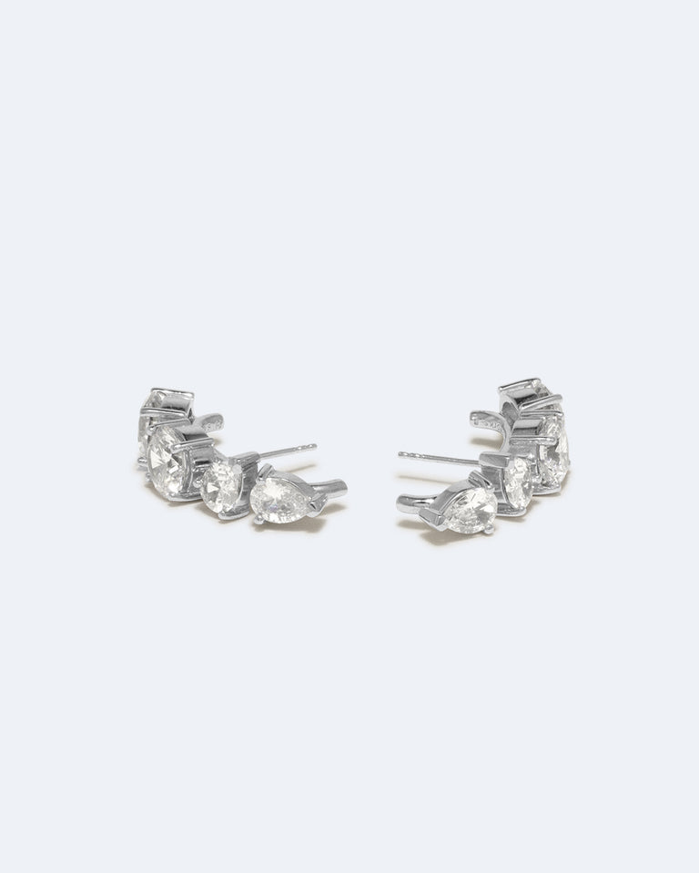 Tranquility I - Cubic Zirconia and Platinum Plated Earrings