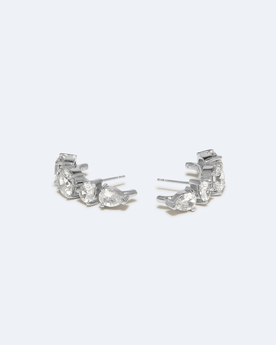 Tranquility I - Cubic Zirconia and Platinum Plated Earrings
