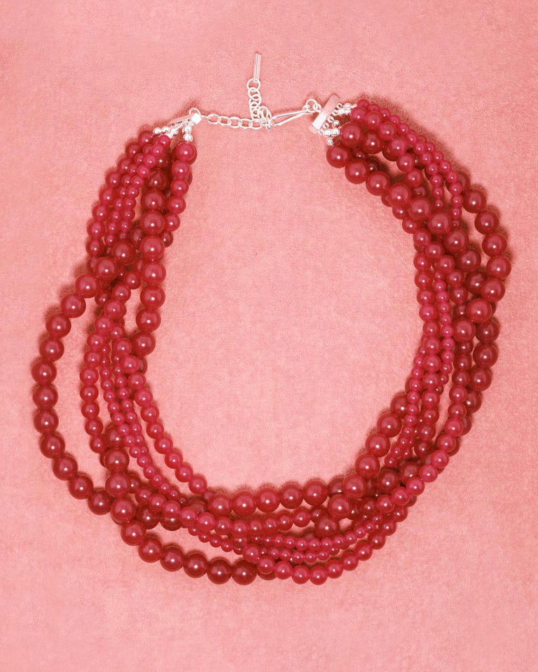 H84 - Collier perles de calcédoine et argent recyclé