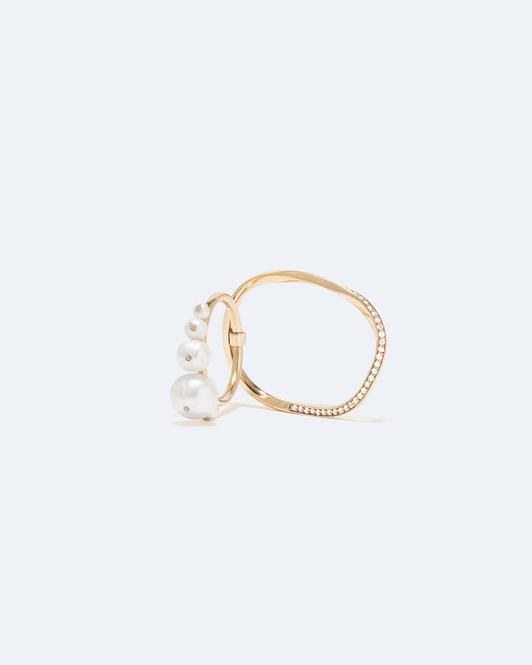 Work Won't Love You Back - Pearl and White Topaz Gold Vermeil Ring