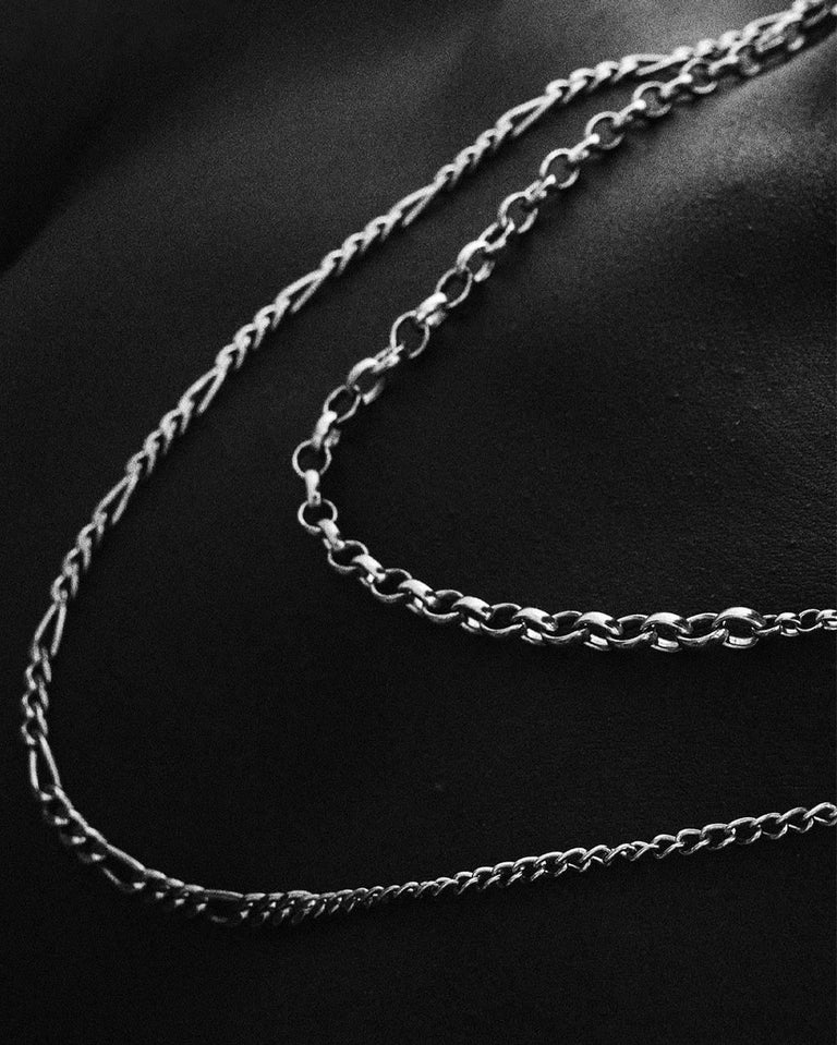 H21 - Collier en argent sterling plaqué platine