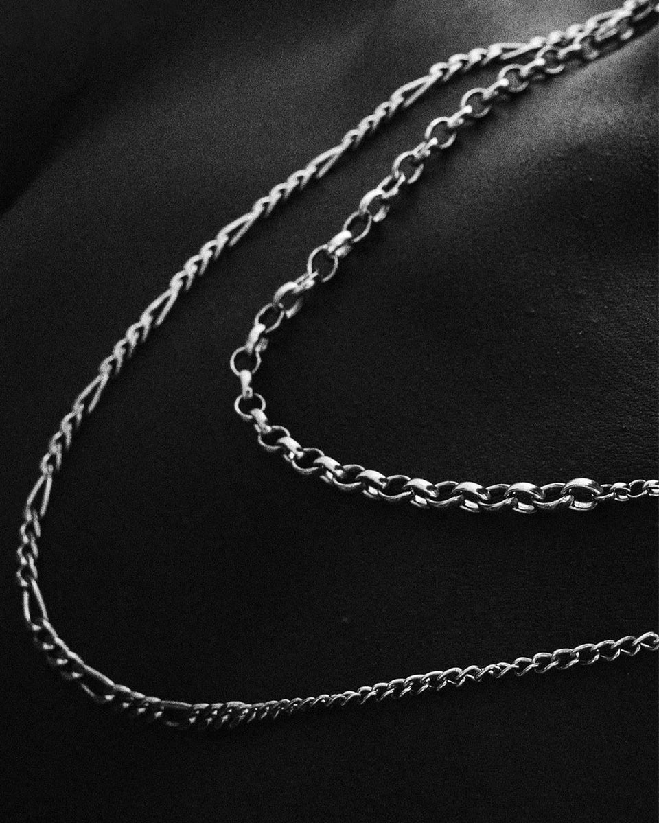 H21 - Collier en argent sterling plaqué platine