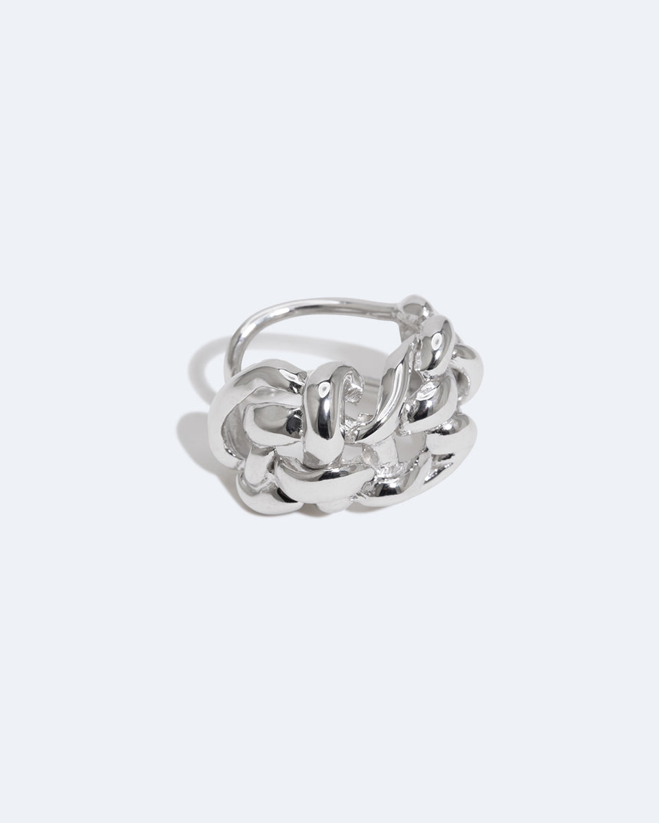 Woven - Recycled Silver Ear Cuff