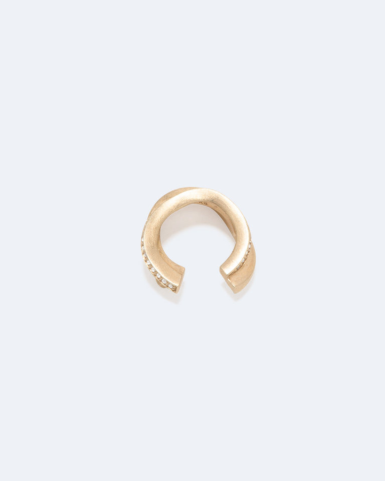 Nous vous défions d'y succomber - Manchette d'oreille en topaze blanche et vermeil