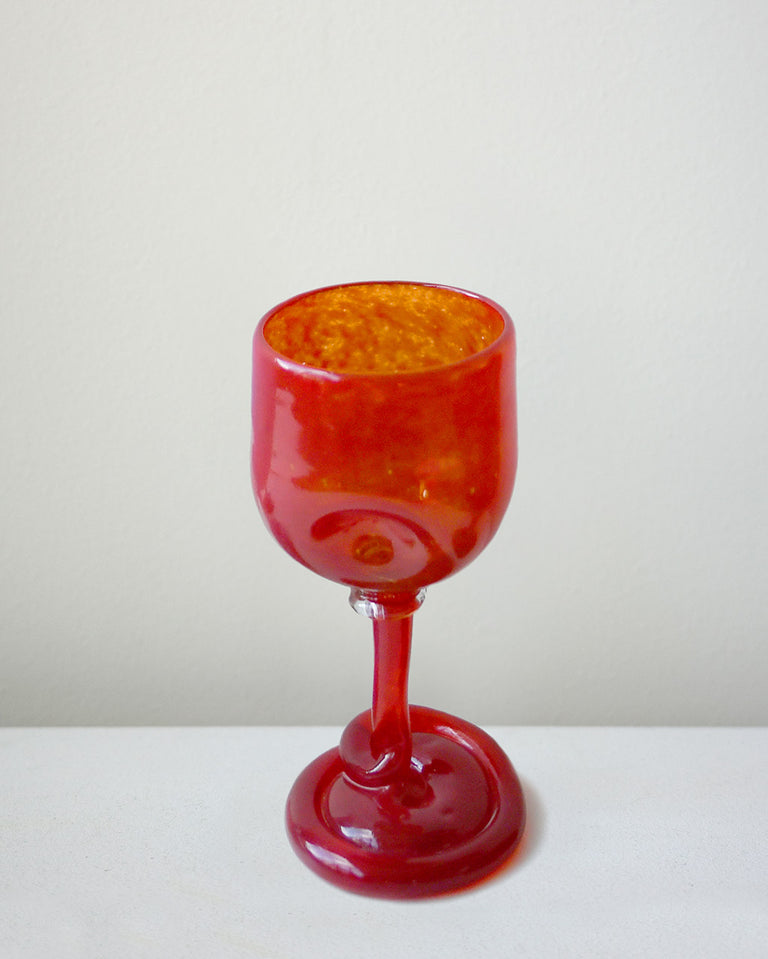 Thaw - Recycled Wine Glass in Red