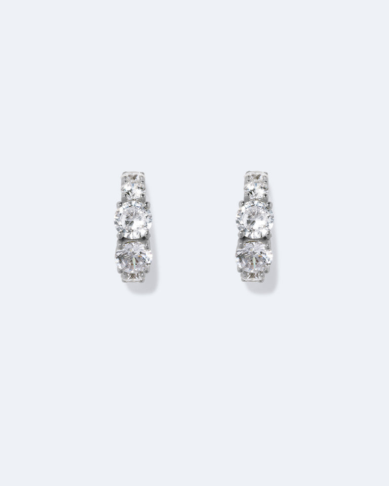 Bright Hours - Zirconia and Recycled Silver Earrings