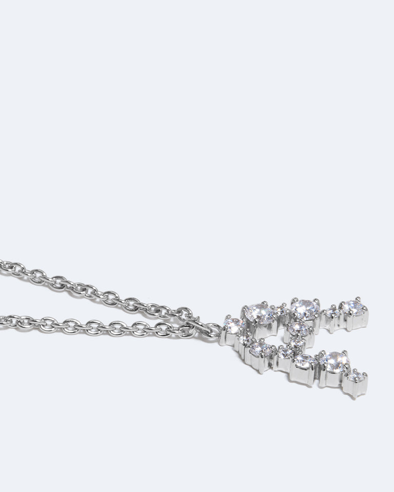 Pendentif Glitchy A en oxyde de zirconium et plaqué rhodium