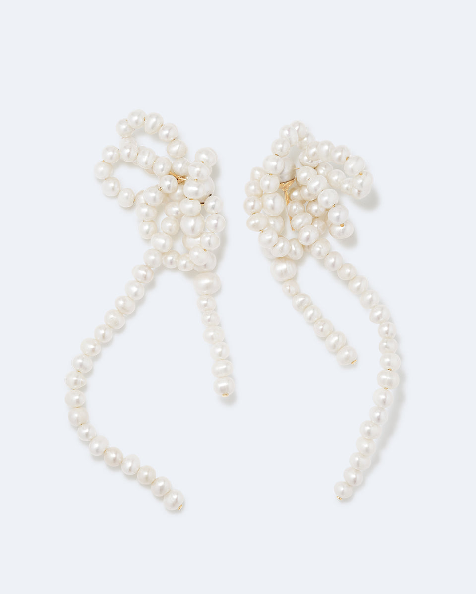 P239 - Boucles d'oreilles en Perle et Vermeil d'Or Recyclé