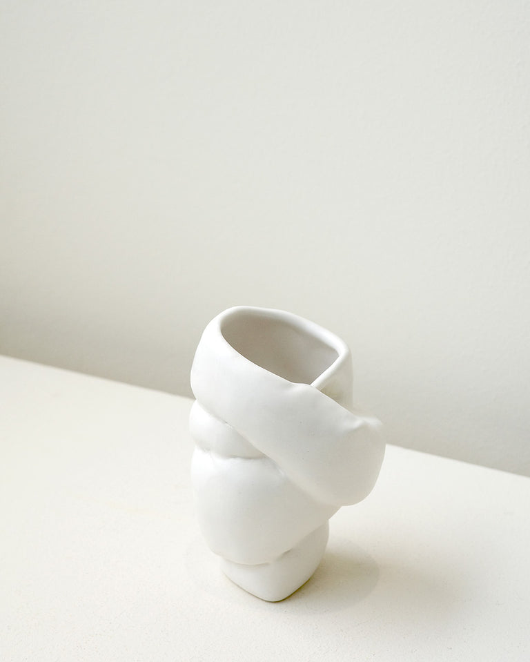 Well Wrapped - Small Vase in Matte White