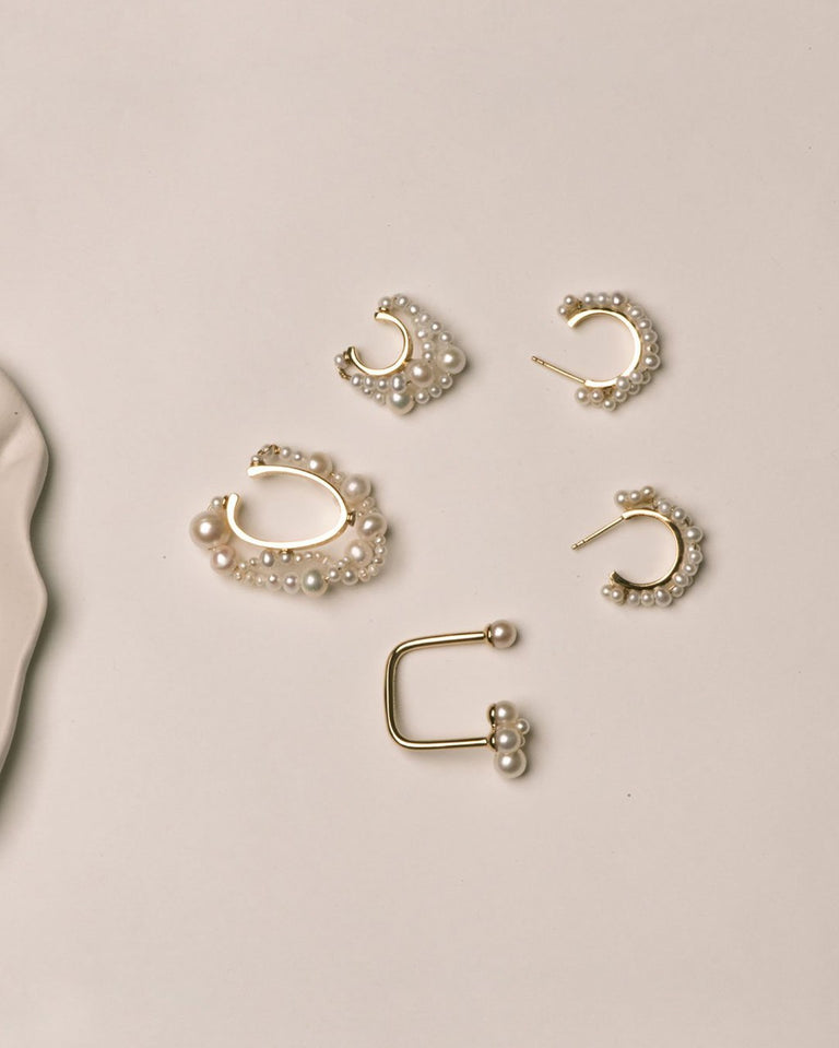 Stratus - Boucles d'oreilles perle et vermeil