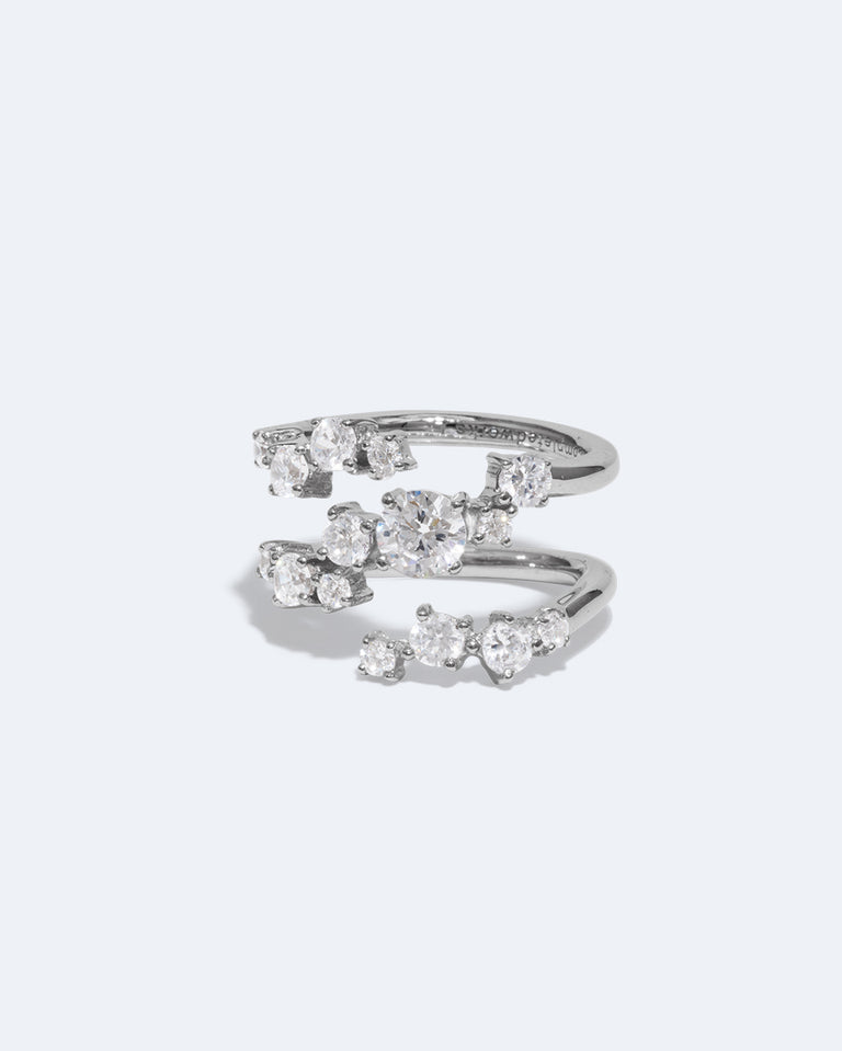 Le temps est en couches dans la glace - Bague en Zircon et Argent Recyclé