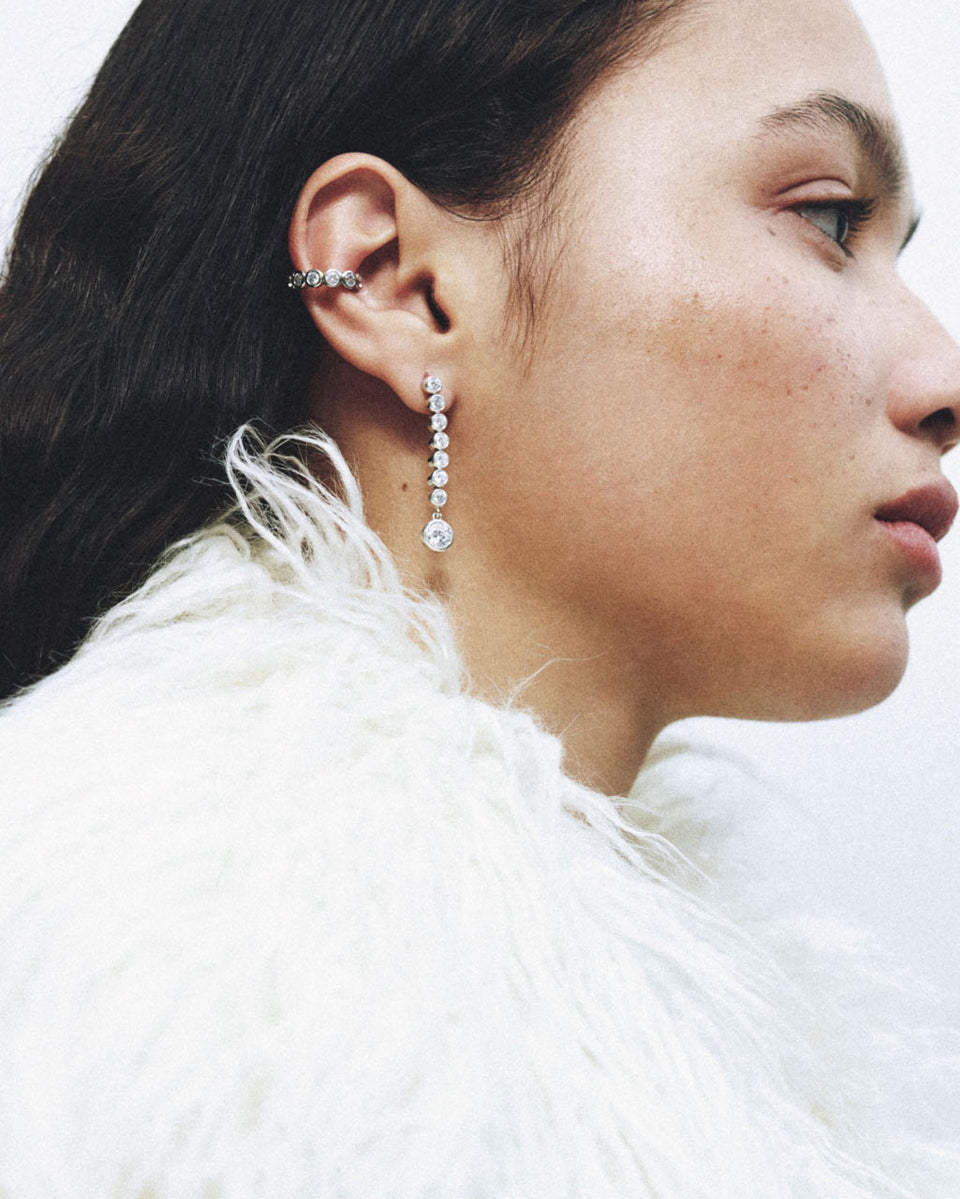 Multiply Zero by Zero and You Get Zero - Pearl and Zirconia Recycled Silver Earrings