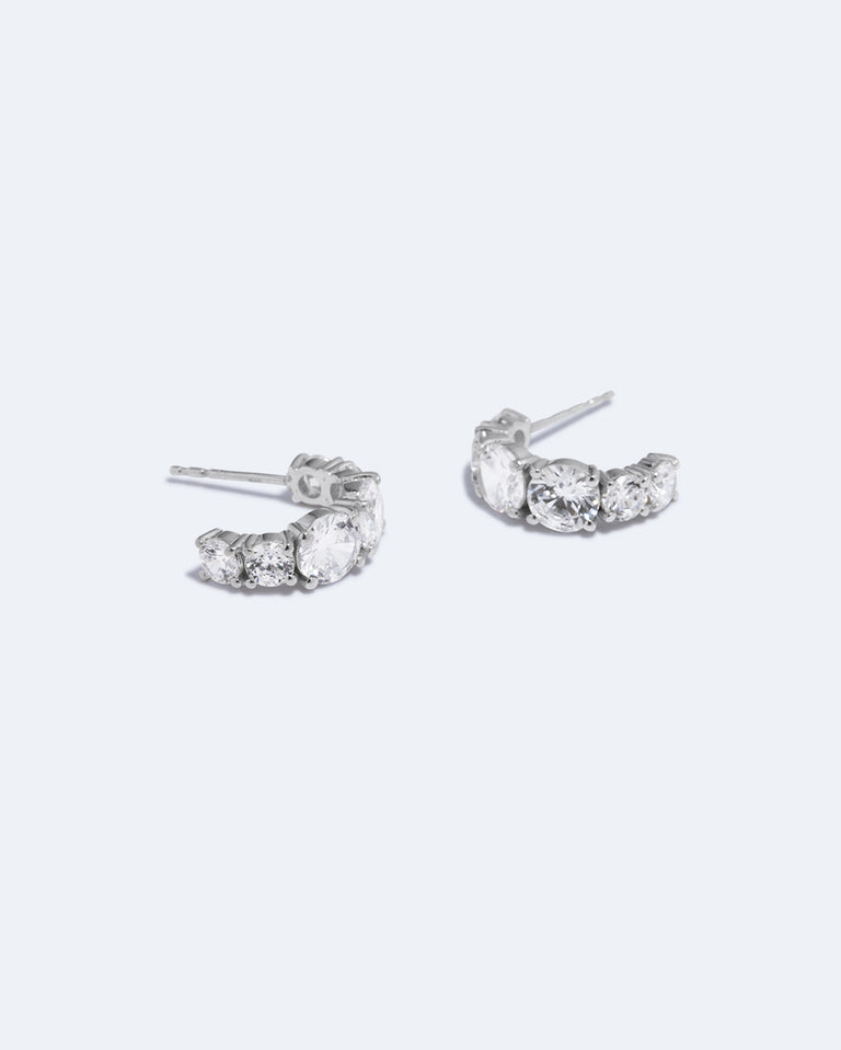 Bright Hours - Zirconia and Recycled Silver Earrings