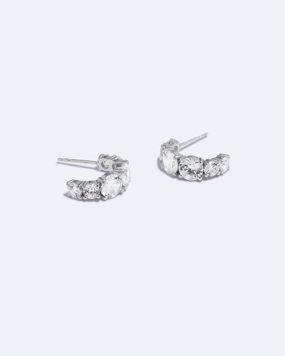 Bright Hours - Zirconia and Recycled Silver Earrings