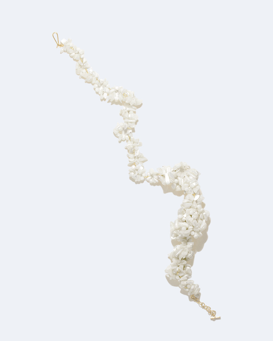 The Shifting Stream - Pearl and Mother of Pearl Bead Gold Vermeil Necklace