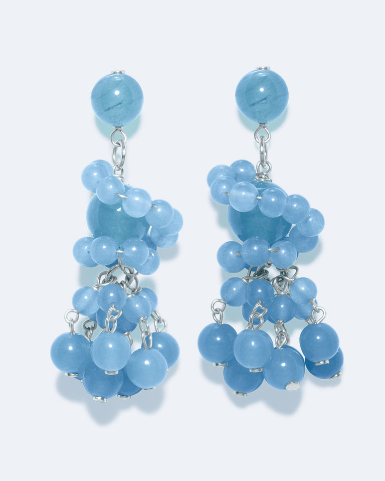 The Aftertaste of a Dream - Blue Quartz and Recycled Silver Earrings