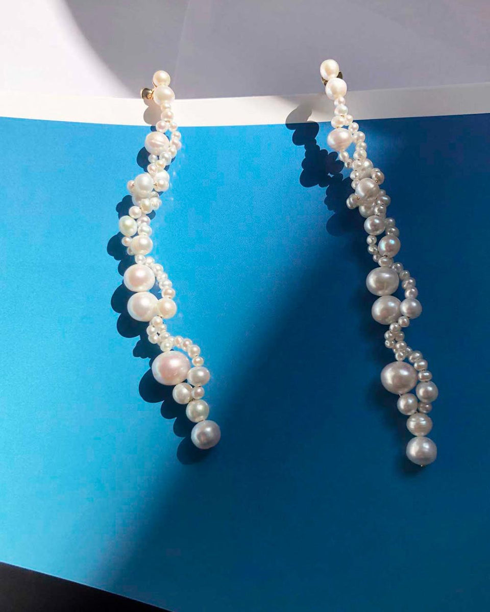 Running for the Hills - Pearl and Recycled Gold Vermeil Earrings