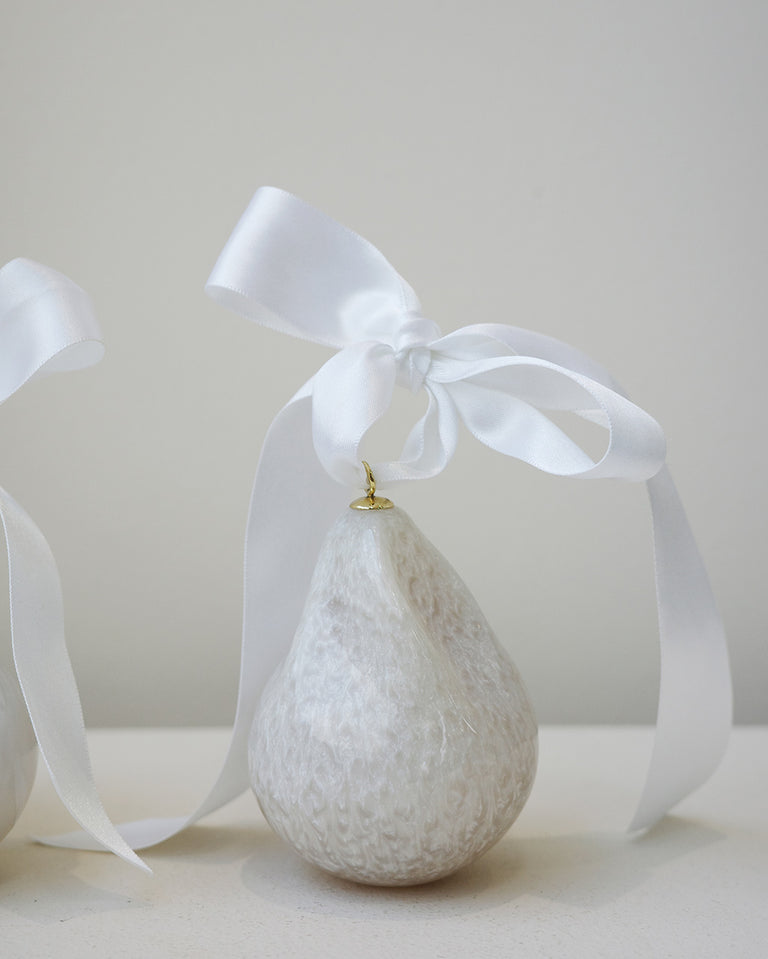 Husband Number Six? Tree Ornaments -  Set of 3 Bio Resin Baubles in Pearlescent White/Pink