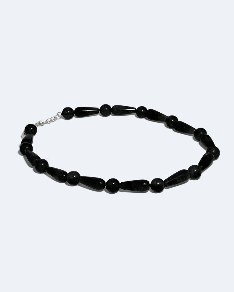 Les Profondeurs du Temps - Collier en onyx noir et argent recyclé