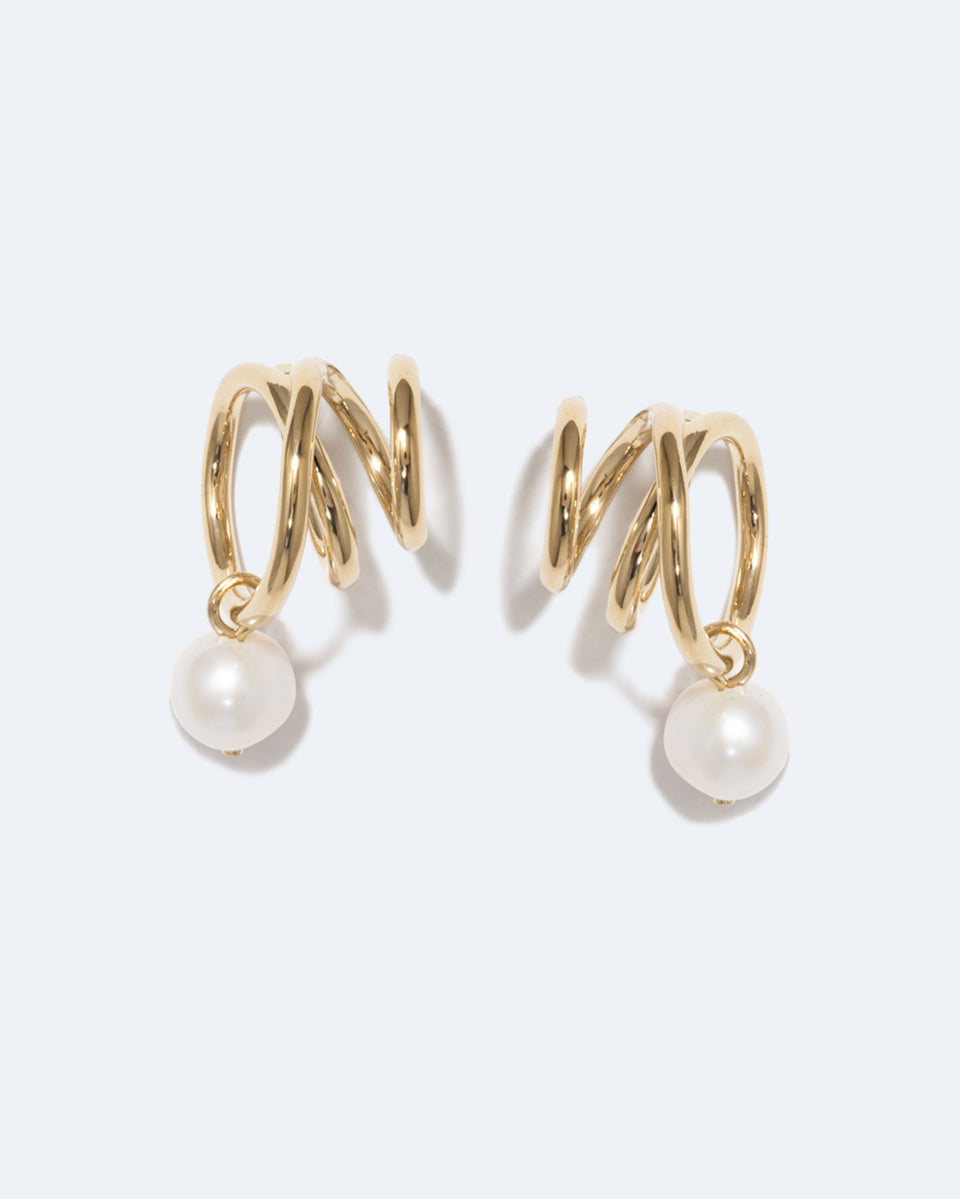 Flow - Pearl and Gold Vermeil Earrings