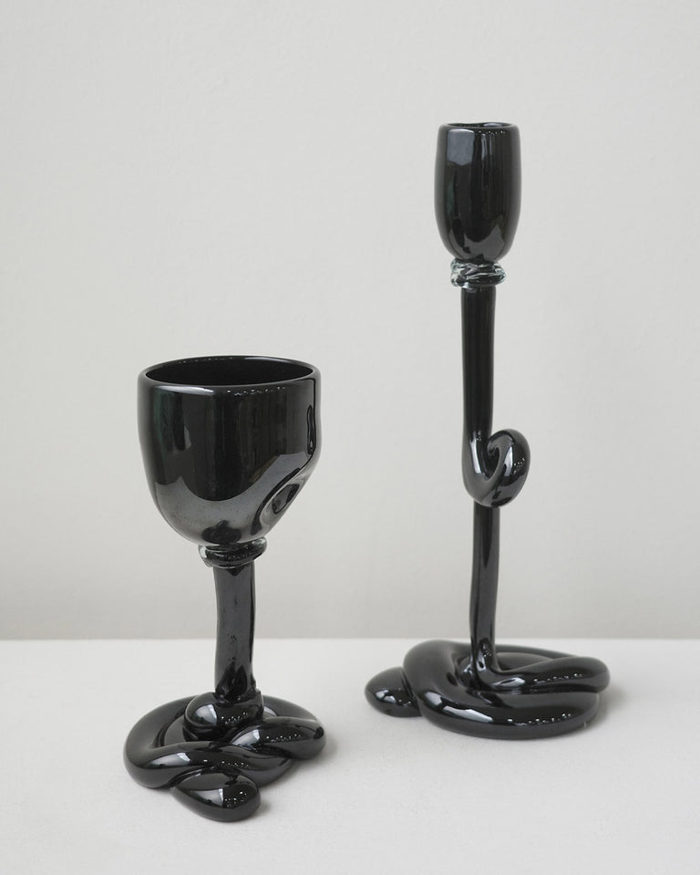 Thaw - Recycled Wine Glass in Black