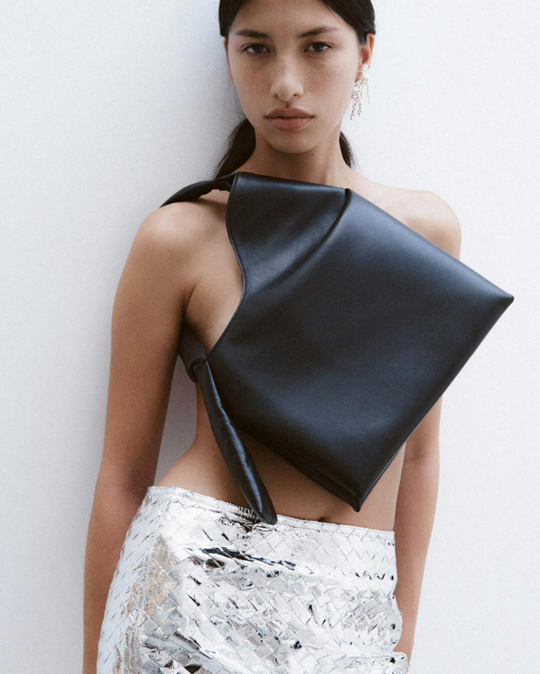 Le Tuck – Sac à bandoulière en cuir noir Deadstock