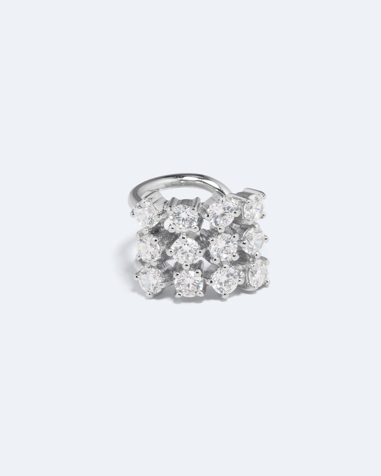 Juggernaut - Zirconia and Recycled Silver Ear Cuff
