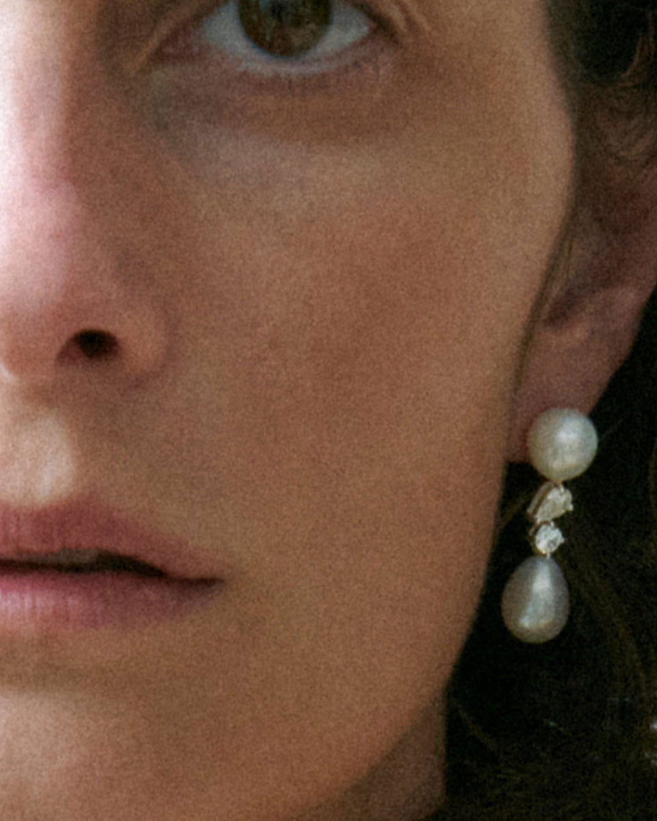 Tarn - Boucles d'oreilles en Vermeil Or Recyclé Perle et Zircone