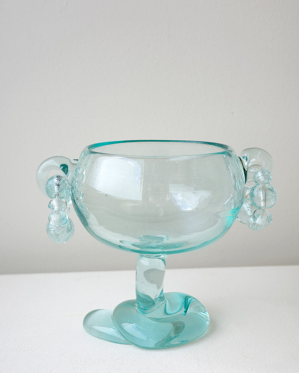 Bauble - Recycled Glass Bowl in Clear w/ Beads