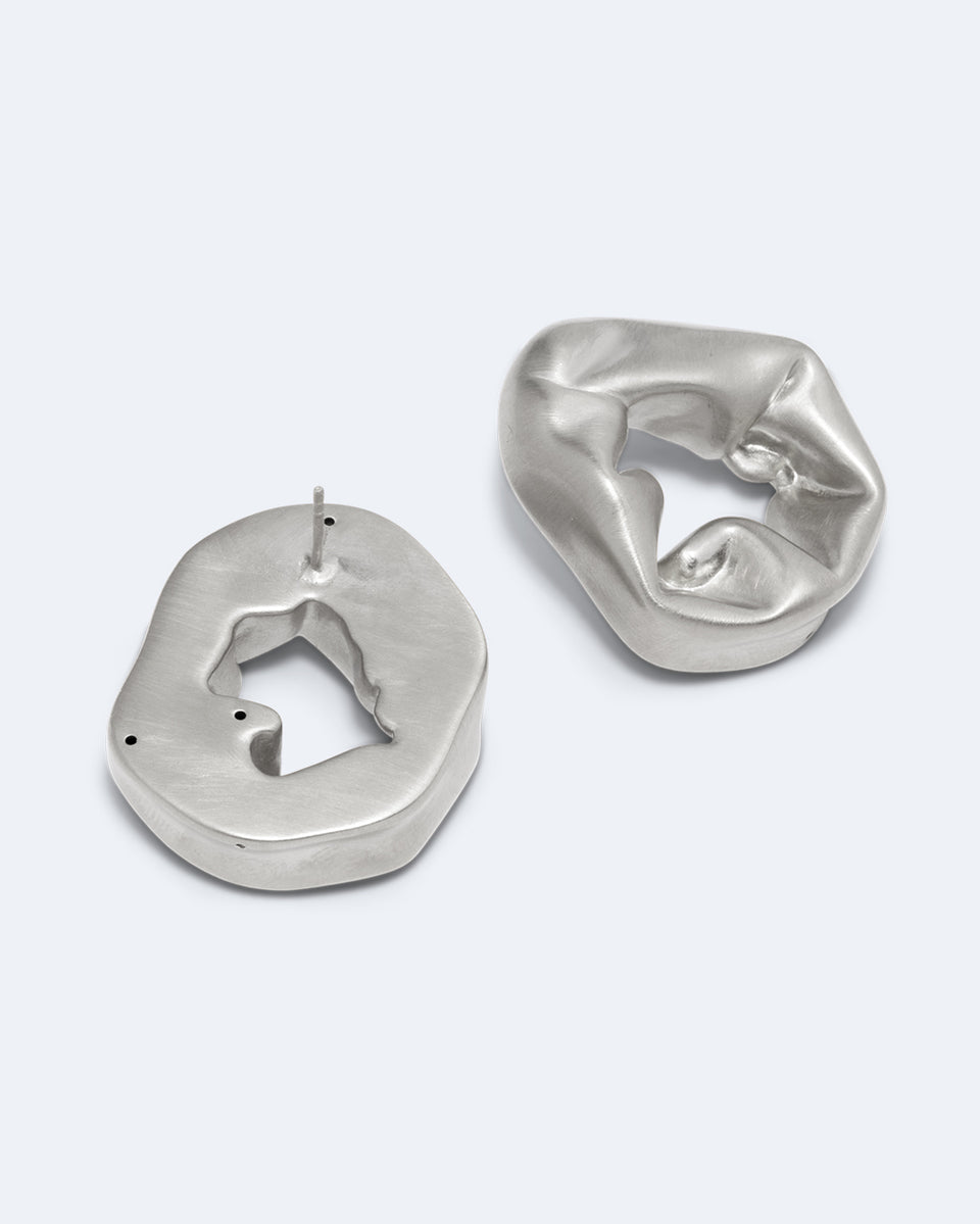 Scrunch - Recycled Silver Earrings