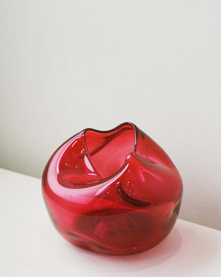 La bulle de toutes les bulles - Vase en verre recyclé rouge