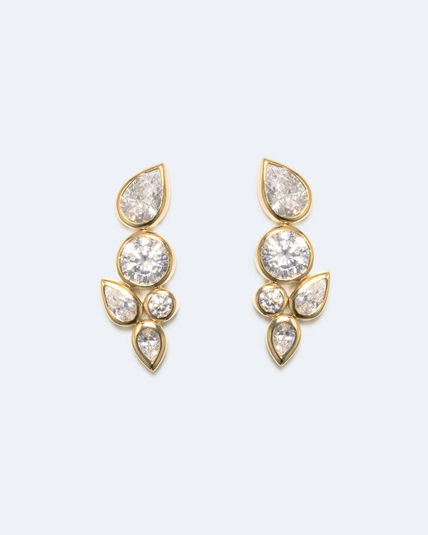 Like Peas in a Pod - Zirconia and Recycled Gold Vermeil Earrings