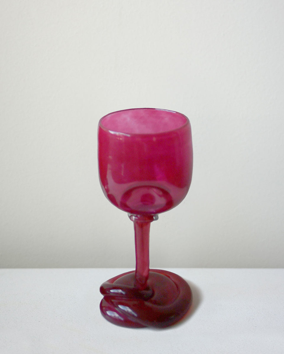 Thaw - Recycled Wine Glass in Magenta