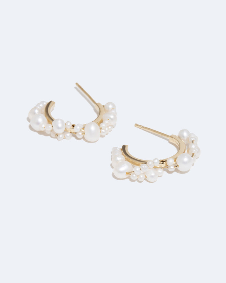 Stratus - Boucles d'oreilles perle et vermeil