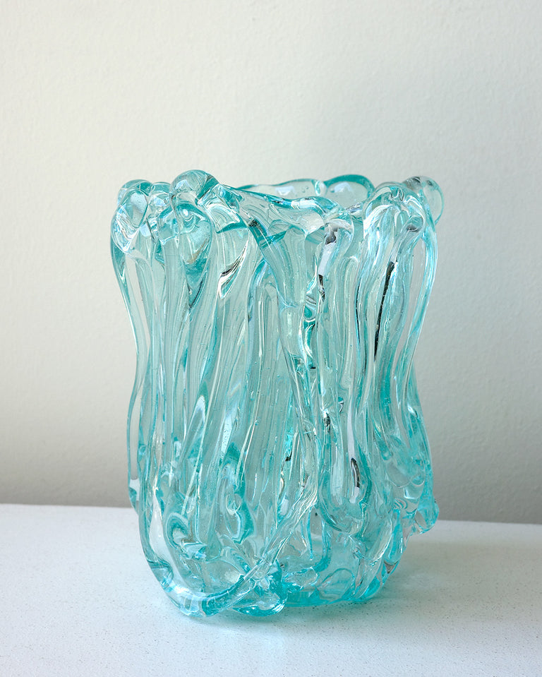 Wintering - Recycled Glass Medium Vase in Clear