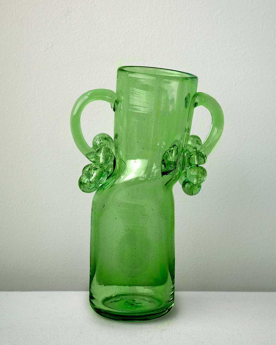 Teetering - Recycled Glass Carafe in Leaf Green